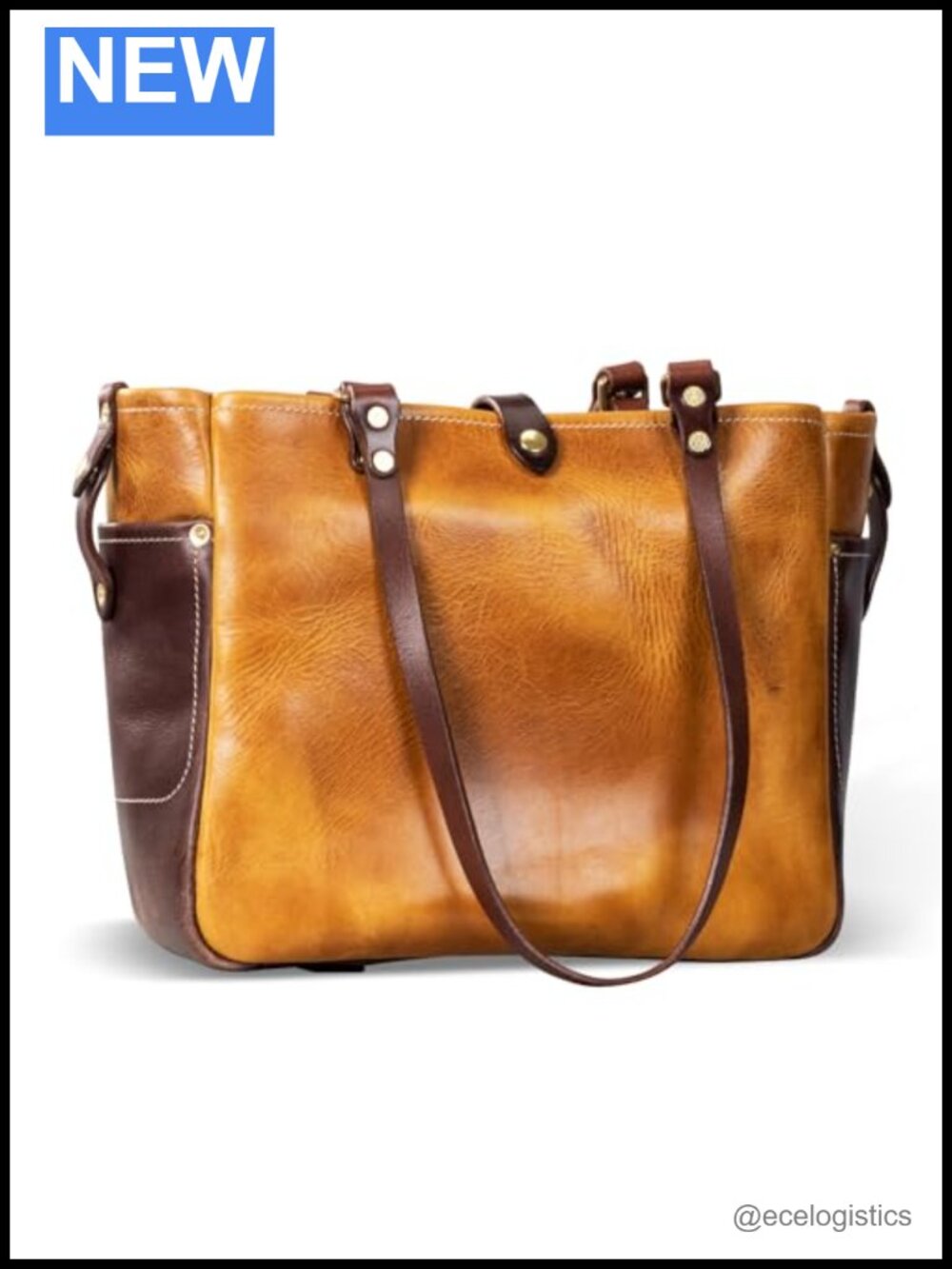 Full Grain Leather Tote Bag for Women Hand-Made Vintage Office